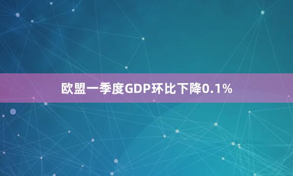 欧盟一季度GDP环比下降0.1%